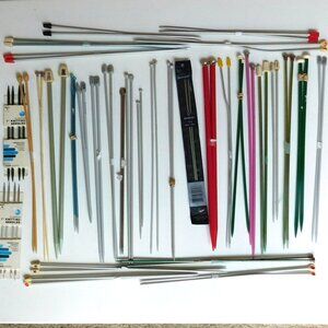 Huge Lot Vintage Knitting Needles - Susan Bates Boyes  Metal Plastic Multi Sizes